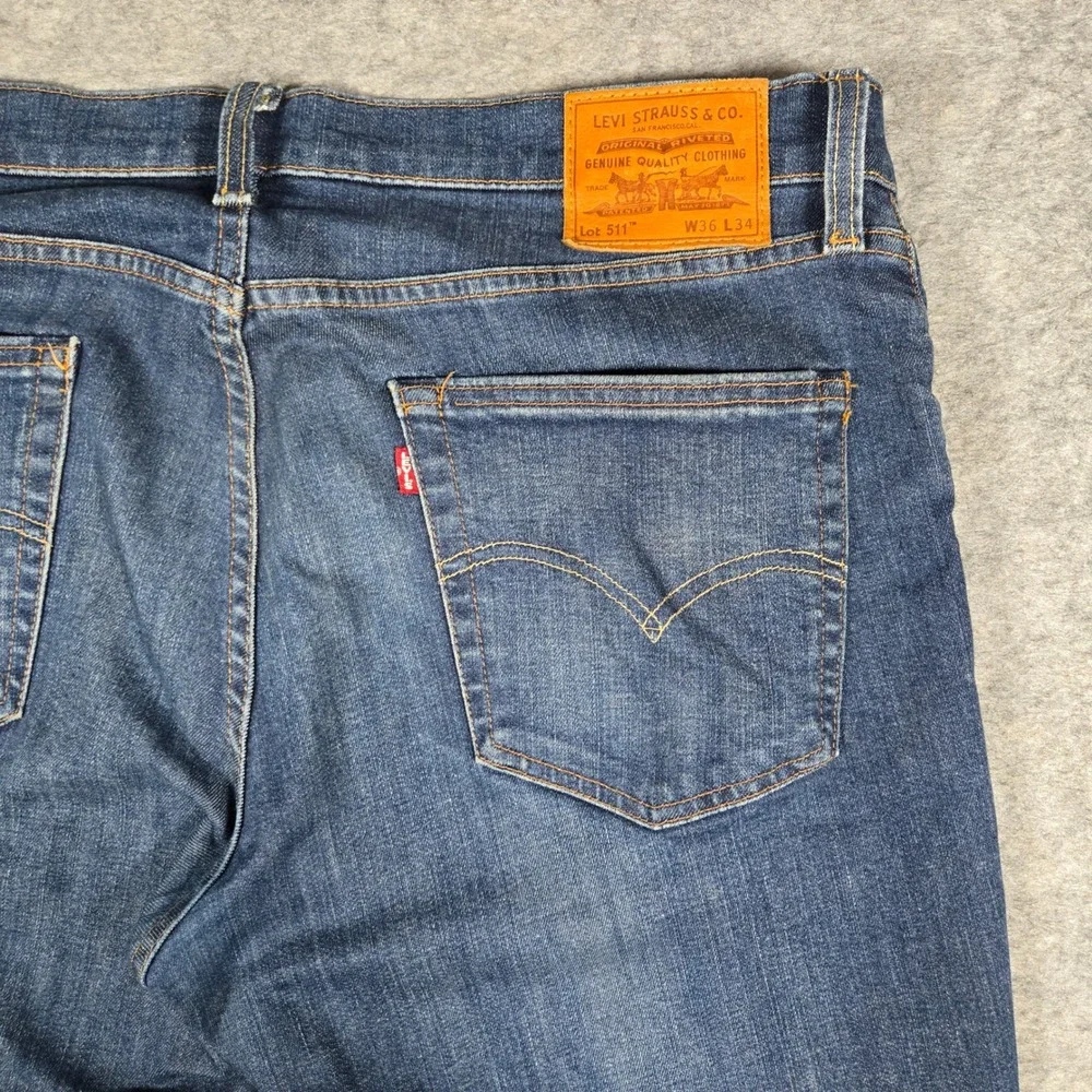 Levi's Mens Big E Blue 511 Slim Fit Denim Jeans 36x34